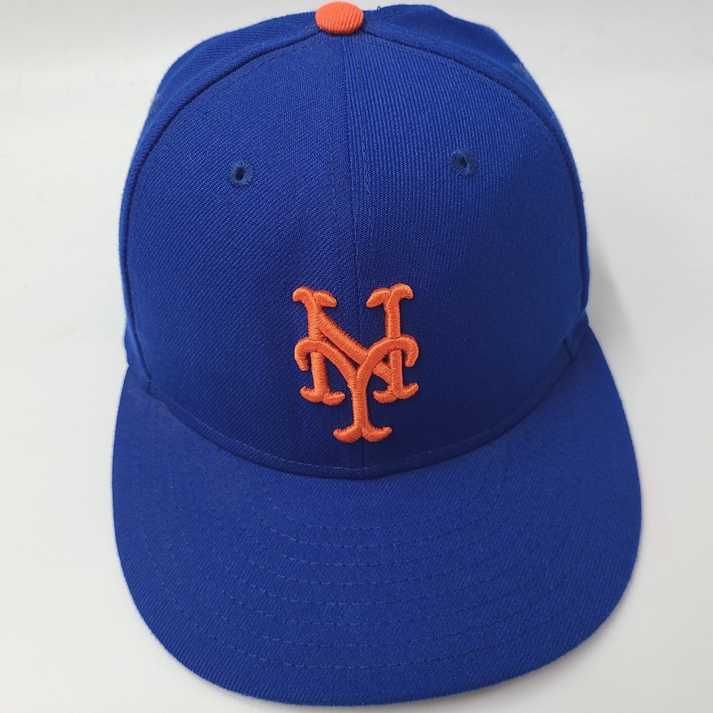 New York Mets Hat Fitted 7 New Era 59Fifty Blue Orange MLB Baseball Logo Men